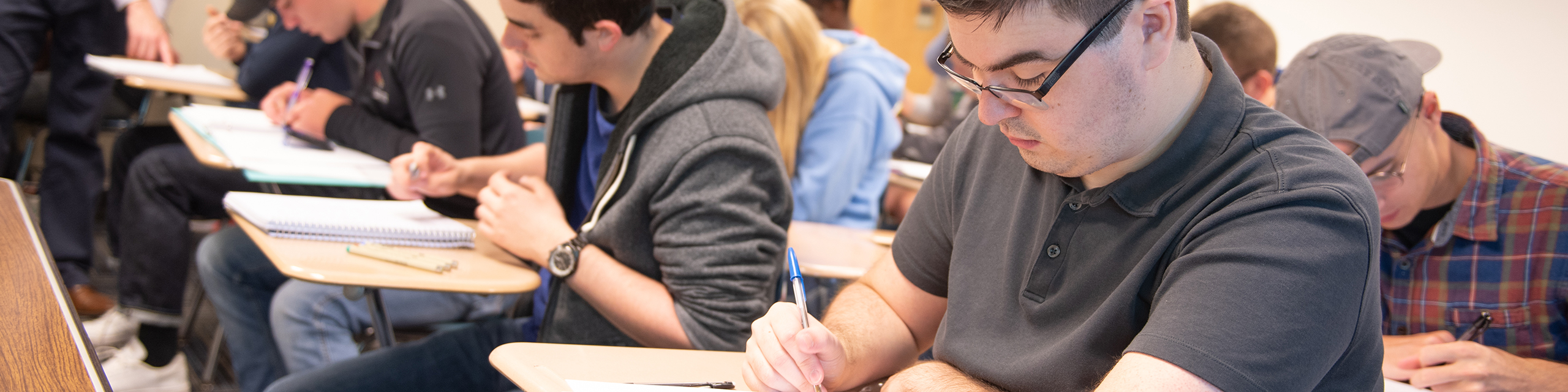 Students working on an assignment in classroom.